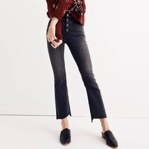 Madewell Denim - Madewell Preppy Hipster Cutesy Button Fly Flare Leg Cali Demi Boot Crop Jeans 26